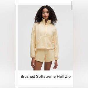 Lululemon Butter Cream Brushed Softstreme Half Zip
